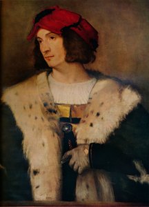 Homem de boné vermelho, c1510 de Tiziano Vecelli