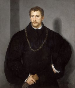 Retrato de um jovem inglês Retrato de um jovem com olhos cinzentos, 1540-1545. de Tiziano Vecelli