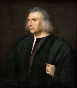Retrato do Médico Gian Giacomo Bartolotti da Parma - Ticiano (1488-1576). Óleo sobre tela, ca. 1515. Dimensão : 88x75 cm. Museu de História de Arte, Vienne de Tiziano Vecelli