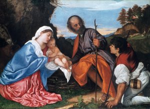 A Sagrada Família com um Pastor, c1510 de Tiziano Vecelli