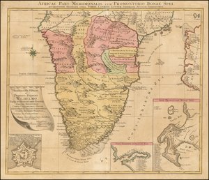 Mapa de 1778 da África Austral por Tobias Conrad Lotter de Tobias Conrad Lotter