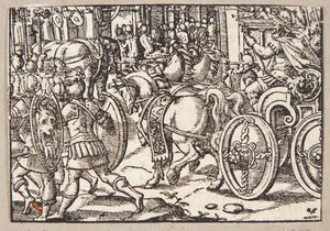 A marcha triunfal de Scipio em Roma