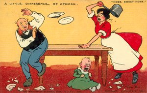 Lar doce lar, uma diferença de opinião (chromolitho) de Tom Browne