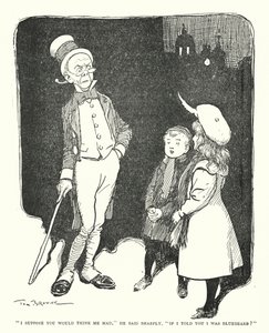 "Suponho que me acharia louco", disse ele, "Se eu lhe dissesse que era barba azul?" (litho) de Tom Browne