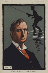 Homens ao ar livre: "Edward Grey" (cor litho) de Tom Browne