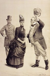 O casamento de prata, um velho amigo privilegiado, de &39;St. Stephen&39;s Review Apresentação dos desenhos animados &39;, 10 de março de 1888 (cor litho) de Tom Merry