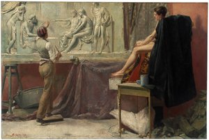 O estúdio de escultores, 1885 de Tom Roberts