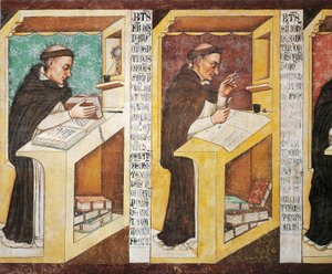 Irmão Isnardo de Vicenza, de Tommaso da Modena (ca. 1325 ou 1326-1379), afresco, Seminário Episcopal, Casa Capitular dos Dominicanos, Treviso