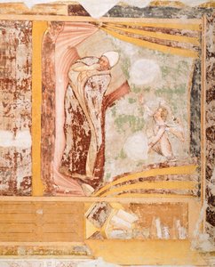 O sonho do Papa, detalhe de Histórias de Santa Úrsula, de Tommaso da Modena (1326-1379), fresco, Igreja de Santa Caterina, Treviso de Tomaso da (late 15th century) Modena