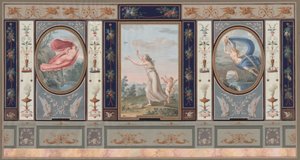 Decoração de parede elaborada com Endymion e Hebe de Tommaso Bigatti