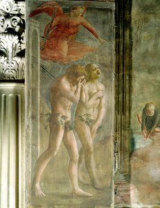 Adão e Eva banidos do Paraíso, c.1427 (pré-restauração) (ver também 30029 e 428037) de Tommaso Masaccio