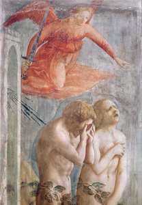 Detalhe de Adão e Eva Banidos do Paraíso, c.1427 (fresco) (detalhe de 30029)