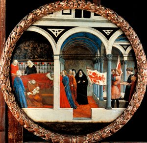 Natividade por Tommaso Masaccio (1401-1428), tempera sobre tela, 56 cm de diâmetro de Tommaso Masaccio