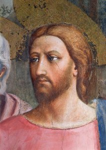 O dinheiro do tributo: a cabeça de Cristo, detalhe, c.1427 de Tommaso Masaccio