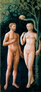 A Tentação de Adão e Eva Fresco por Tommaso di Cristofano Fini dit Masolino da Panicale (1383-1440) 1424-1425 Sol. 208x88 cm Florença, Igreja de Santa Maria del Carmine, Capela Brancacci