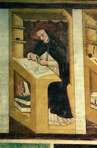 Monge Dominicano em sua Mesa, do Ciclo de "Quarenta Membros Ilustres da Ordem Dominicana", na Chapterhouse, 1342