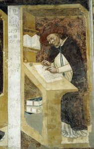 Cardeal Hugues de Provence - O retrato mais antigo conhecido de uma personagem vestindo lorgnons de Tommaso da Modena Barisino or Rabisino