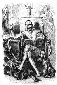 Cervantes como Dom Quixote de Tony Johannot