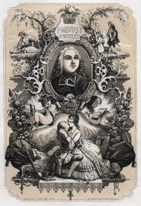 Frontispício de "Histoire de Manon Lescaut et du Chevalier Des Grieux" de Abbe Prevost (Antoine Francois Prevost) (1697-1763) - Edição de 1839 ilustrada por Tony Johannot (1803-1852) de Tony Johannot