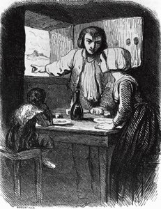 Ilustração para La Mare au Diable, romance de George Sand (1804-1876), gravura de Henri Delaville (activo em meados do século XIX) após desenho de Tony Johannot (1803-1852)