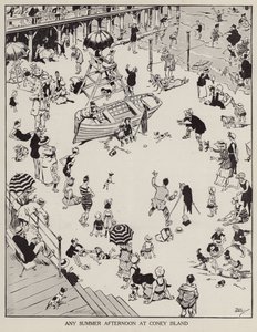 Uma tarde de verão em Coney Island (litho)