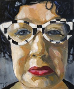 Retrato com óculos xadrez de Tore Bahnson