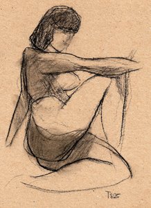 Esboço de uma figura contemplativa