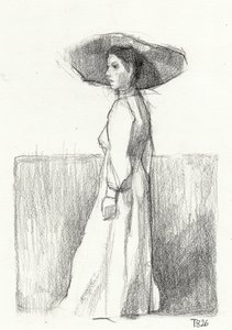 Esboço de uma mulher elegante de Tore Bahnson