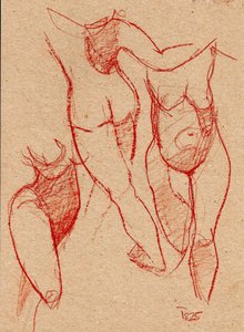 Estudos gestuais de figuras nuas de Tore Bahnson