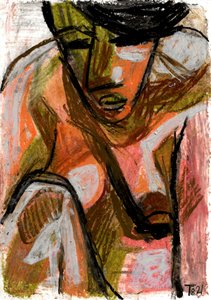 Figura abstrata pensativa de Tore Bahnson
