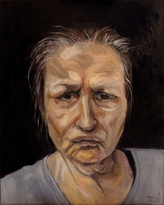 Retrato de uma mulher pensativa de Tore Bahnson