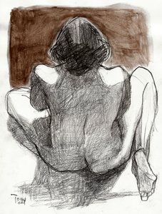 Esboço de uma mulher sentada