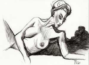 Esboço de nu sensual de Tore Bahnson