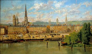 Le port de Rouen Painting by Torello Ancillotti (1843-1899) 1878 Sun. 0,36x0,62 m Rouen, musee des Beaux Arts - O Porto de Rouen. Pintura de Torello Ancillotti (1843-1899) de Torello Ancillotti