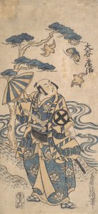 O ator Otani Hiroji como Honda Harunaga, ca. 1745., c. 1745.