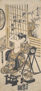 Vista de um camarim de Torii Kiyomitsu