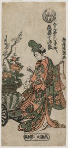 Kametani Jujiro como Shirabyoshi Dancer Yuya, c. Início da década de 1760.