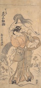 O ator Onoe Matsusuke no papel da famosa mulher forte Okane, provavelmente 1765., provavelmente 1765 de Torii Kiyomitsu