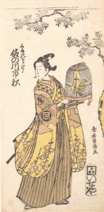 O Ator Sanogawa Ichimitsu em Papel de Kumenosuke, 1735-1785. de Torii Kiyomitsu