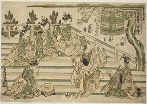 Sino Noturno de Dojoji (Dojoji no bansho), n.º 1 da série "Oito Vistas de Crianças (Osana hakkei)" de Torii Kiyomitsu I