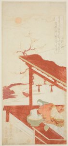 Ono no Komachi Lavar o livro de cópias de Torii Kiyomitsu I