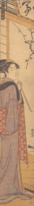 Uma garota com um cachimbo, c. 1785. de Torii Kiyonaga