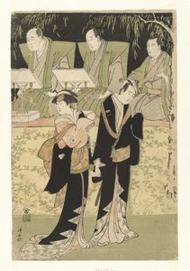 A c Tae rs Sawamura Sojuro Celebração do Bom Jardim Banpaku I V Jardim Autístico Koharu de Torii Kiyonaga
