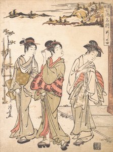 Primavera Ashinoyu em Hakone, ca. 1779. de Torii Kiyonaga