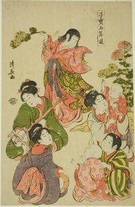 Festival do Crisântemo, da série "Jogos das Crianças Preciosas dos Cinco Festivais (Kodakara gosetsu asobi)" de Torii Kiyonaga