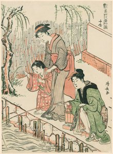 Fishing, da série "A Set of Ten Beauties in Flowerlike Styles (Enshoku hana fuzoku ju awase)" de Torii Kiyonaga
