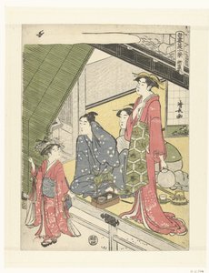 O Novo Yoshiwara Shin Yoshiwara (título no objeto) Dez Cenas de Verão na Capital Oriental (título da série) Azuma natsu jukkei (título da série no objeto) de Torii Kiyonaga