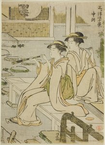 Nakasu, da série "Dez cenas de diversão nas três cidades (Sangatsu ryo jikkei)" de Torii Kiyonaga