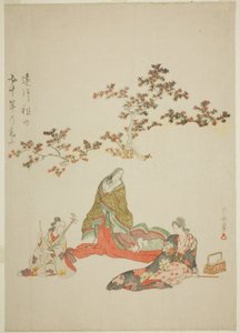 Surimono comemorando o 50º aniversário da morte do ator Iwai Hanshiro III de Torii Kiyonaga