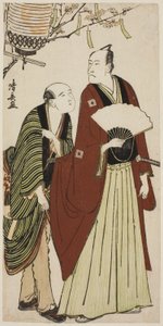 O ator Ichikawa Danjuro V e seu assistente, de uma série sem título de gravuras mostrando atores na vida privada de Torii Kiyonaga